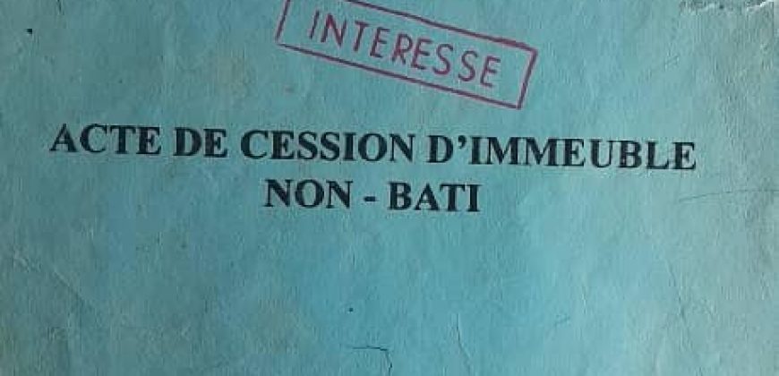 Parcelle 600 m², îlot 8239, derrière Centre Aéré – BCEAO