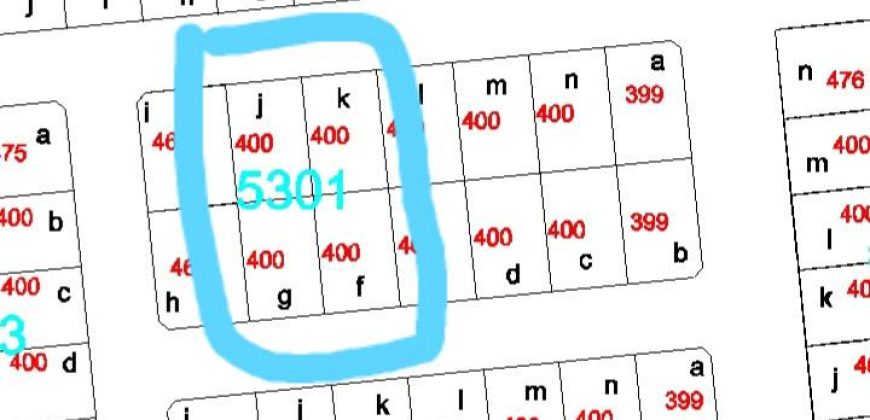 4 Parcelles de  400 m² sur une Voie de 15 m