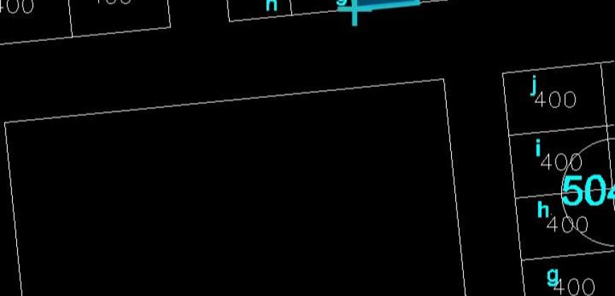 Parcelle de 400 m²  sur une Voie de 20 m