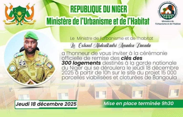 CÉRÉMONIE OFFICIELLE DE REMISE DE CLÉS DES 300 LOGEMENTS DESTINÉS À LA GARDE NATIONALE