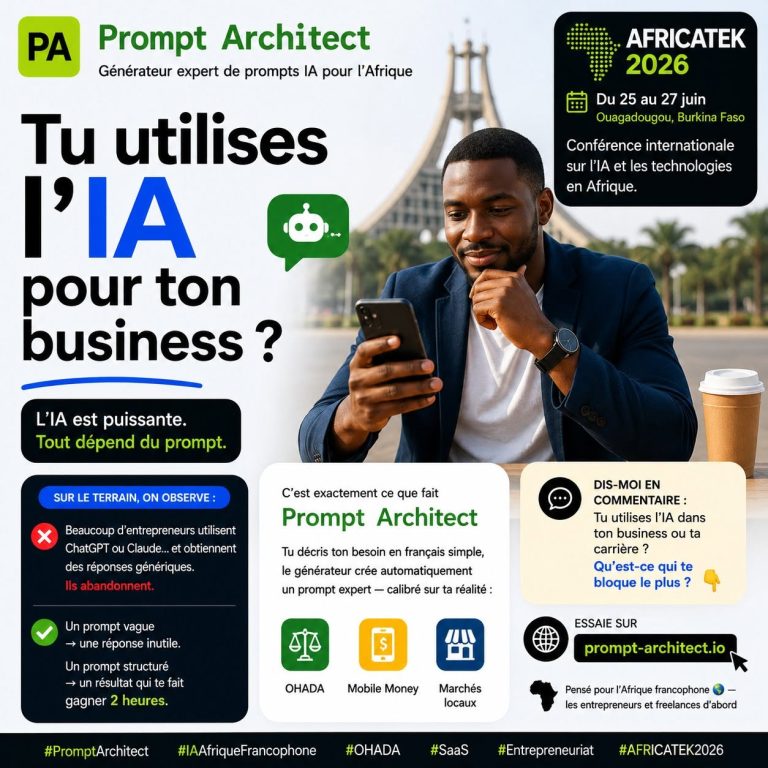 AFRICATEK 2026 – OUAGADOUGOU : UNE CONFÉRENCE INTERNATIONALE SUR L’IA ET LES TECHNOLOGIES EN AFRIQUE