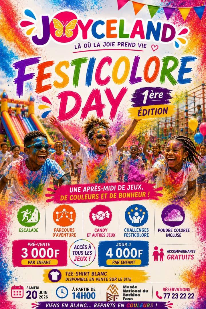 FESTICOLORE DAY – 1ʳᵉ ÉDITION : UNE EXPLOSION DE COULEURS ET DE JOIE AU MUSÉE NATIONAL DU BURKINA FASO !