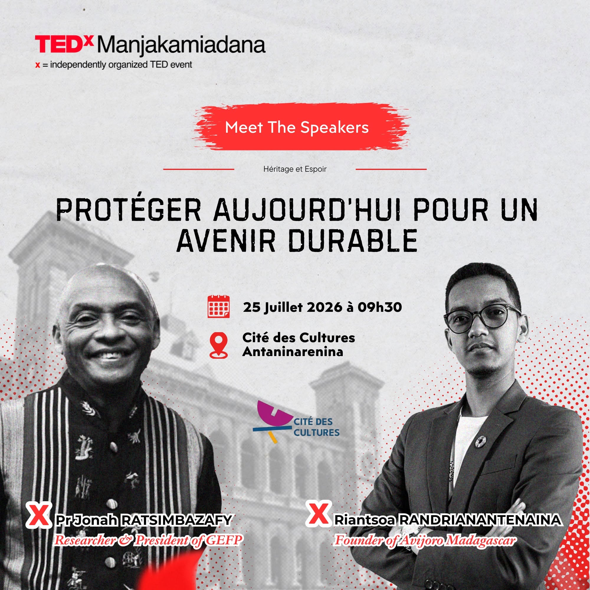 TEDX MANJAKAMIADANA – MEETTHESPEAKERS : LA PROTECTION DES LÉMURIENS ET DES ESPÈCES ENDÉMIQUES AVEC PR. JONAH RATSIMBAZAFY ET RIANTSOA RANDRIANANTENAINA