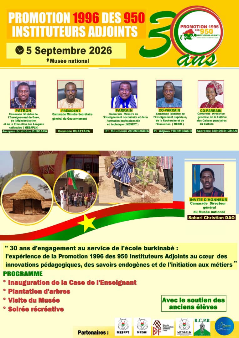 CELEBRATION DES 30 ANS D’ENGAGEMENT DE LA PROMOTION 1996 DES 950 INSTITUTEURS ADJOINTS