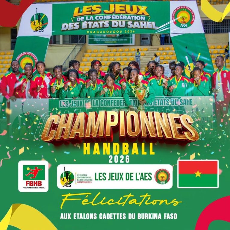 FÉLICITATIONS AUX ÉTALONS : CHAMPION(NE)S HANDBALL – CONFÉDÉRATION DES ÉTATS DU SAHEL (AES), OUAGADOUGOU 2026