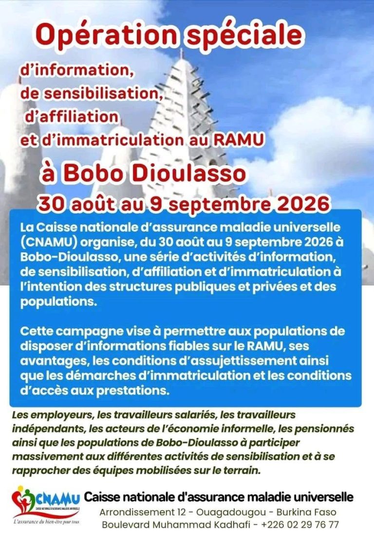 OPÉRATION SPÉCIALE RAMU À BOBO-DIOULASSO